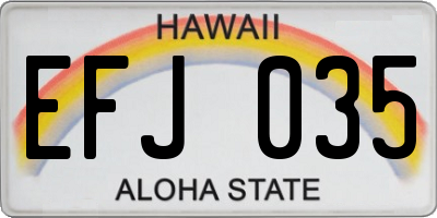 HI license plate EFJ035