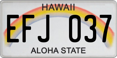 HI license plate EFJ037