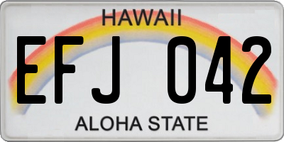 HI license plate EFJ042