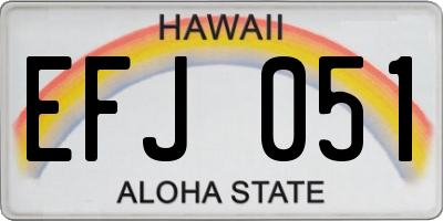 HI license plate EFJ051