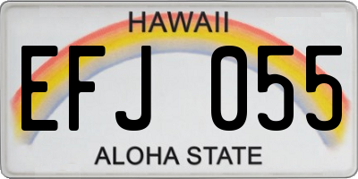 HI license plate EFJ055