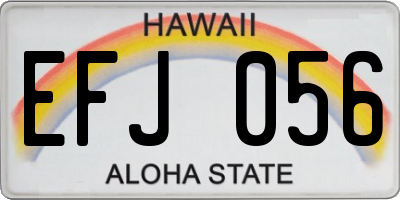 HI license plate EFJ056