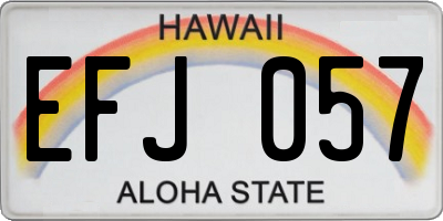 HI license plate EFJ057