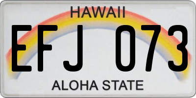 HI license plate EFJ073