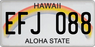 HI license plate EFJ088