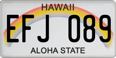 HI license plate EFJ089