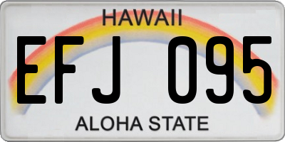 HI license plate EFJ095
