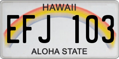 HI license plate EFJ103