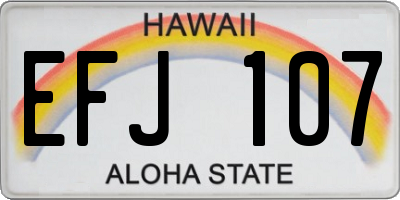 HI license plate EFJ107