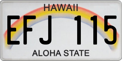 HI license plate EFJ115
