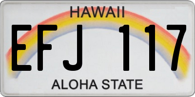 HI license plate EFJ117