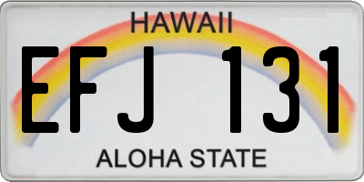 HI license plate EFJ131