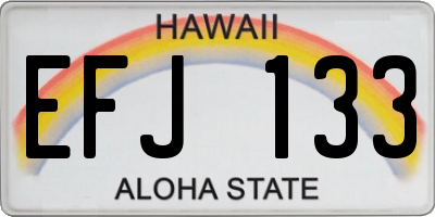 HI license plate EFJ133