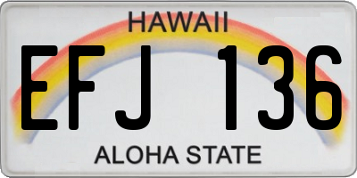 HI license plate EFJ136