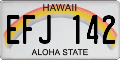 HI license plate EFJ142