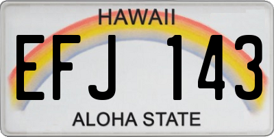 HI license plate EFJ143