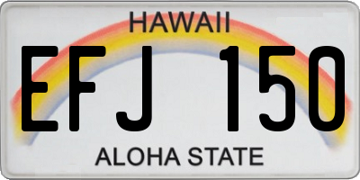 HI license plate EFJ150