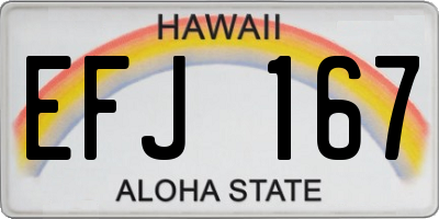 HI license plate EFJ167