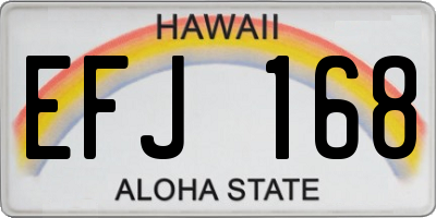 HI license plate EFJ168