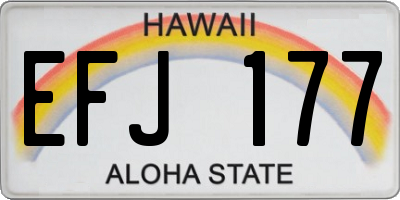 HI license plate EFJ177
