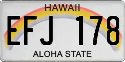 HI license plate EFJ178