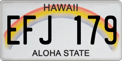 HI license plate EFJ179