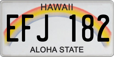 HI license plate EFJ182