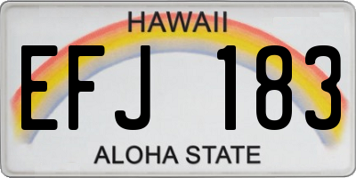 HI license plate EFJ183