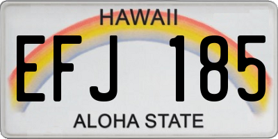 HI license plate EFJ185