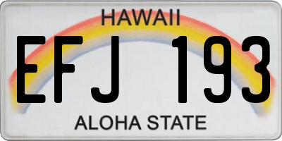 HI license plate EFJ193