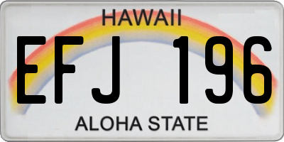 HI license plate EFJ196