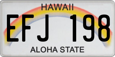 HI license plate EFJ198