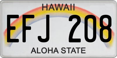 HI license plate EFJ208