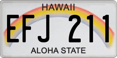 HI license plate EFJ211