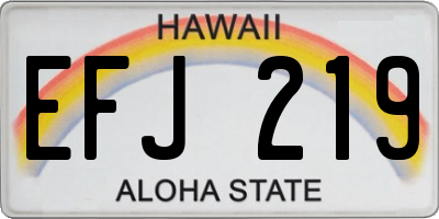 HI license plate EFJ219
