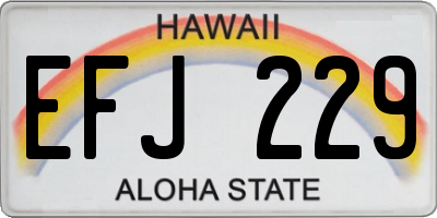 HI license plate EFJ229