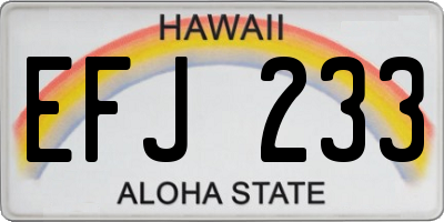 HI license plate EFJ233