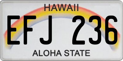 HI license plate EFJ236