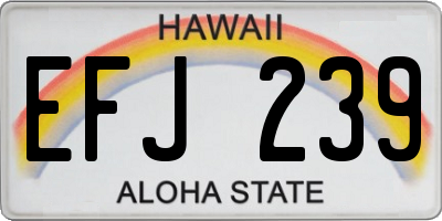 HI license plate EFJ239