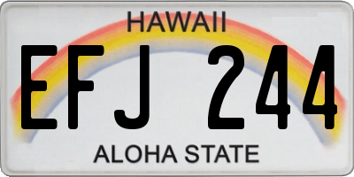 HI license plate EFJ244