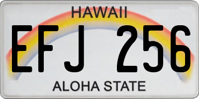 HI license plate EFJ256