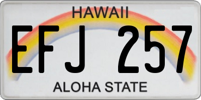 HI license plate EFJ257