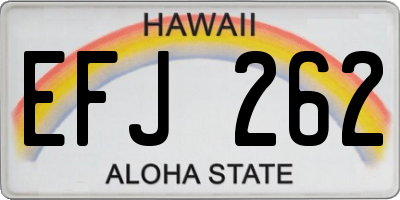 HI license plate EFJ262