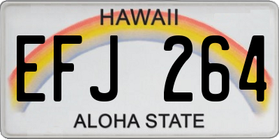 HI license plate EFJ264