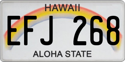 HI license plate EFJ268