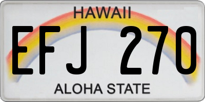 HI license plate EFJ270