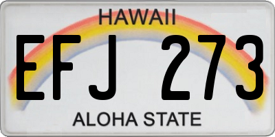 HI license plate EFJ273