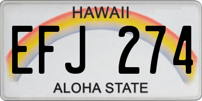 HI license plate EFJ274