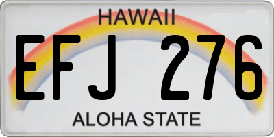 HI license plate EFJ276