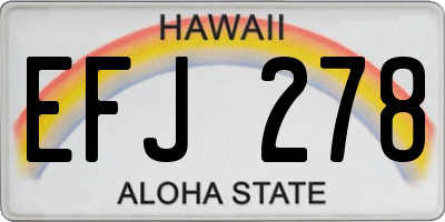 HI license plate EFJ278